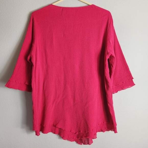 Soft Surroundings Womens Gauze Siesta Key Tunic in Peacock Pink-Size M (10-12) - Picture 5 of 8